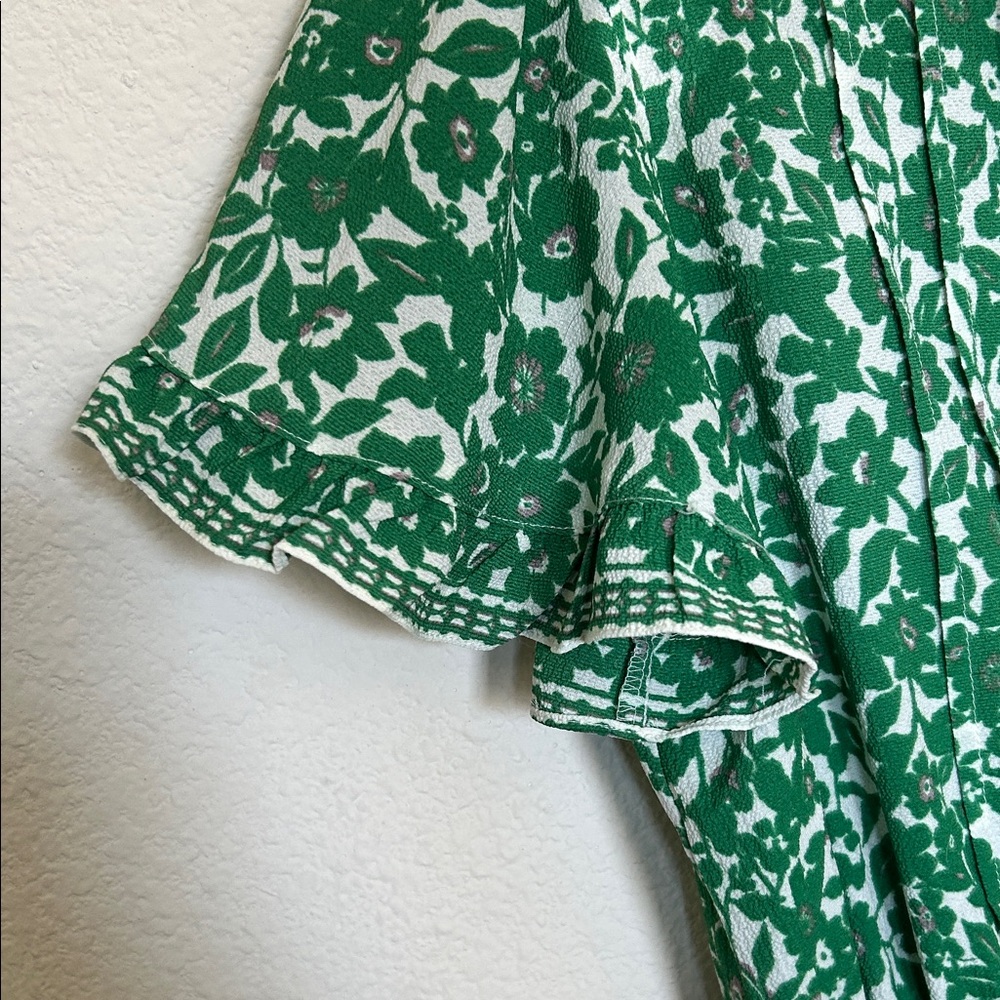 Max Studio Green and White Floral Midi Dress - Picture 6 of 8